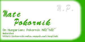 mate pokornik business card